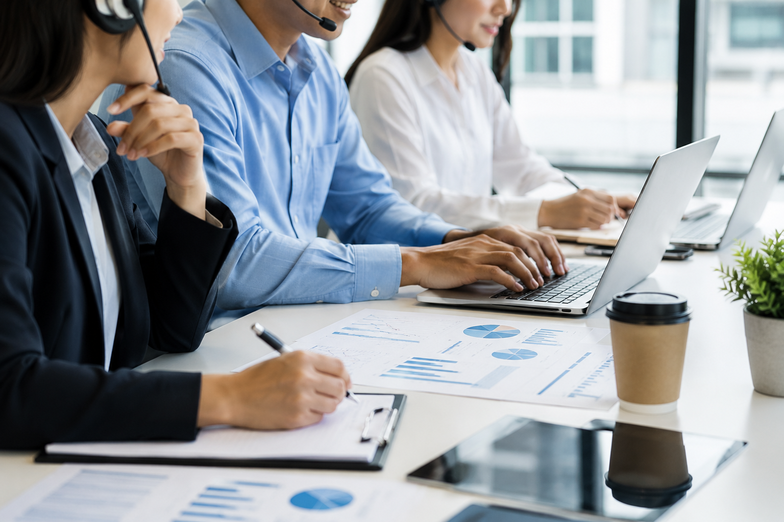Collaborative team in a modern office